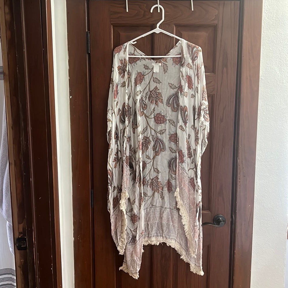 Floral Print Ruana